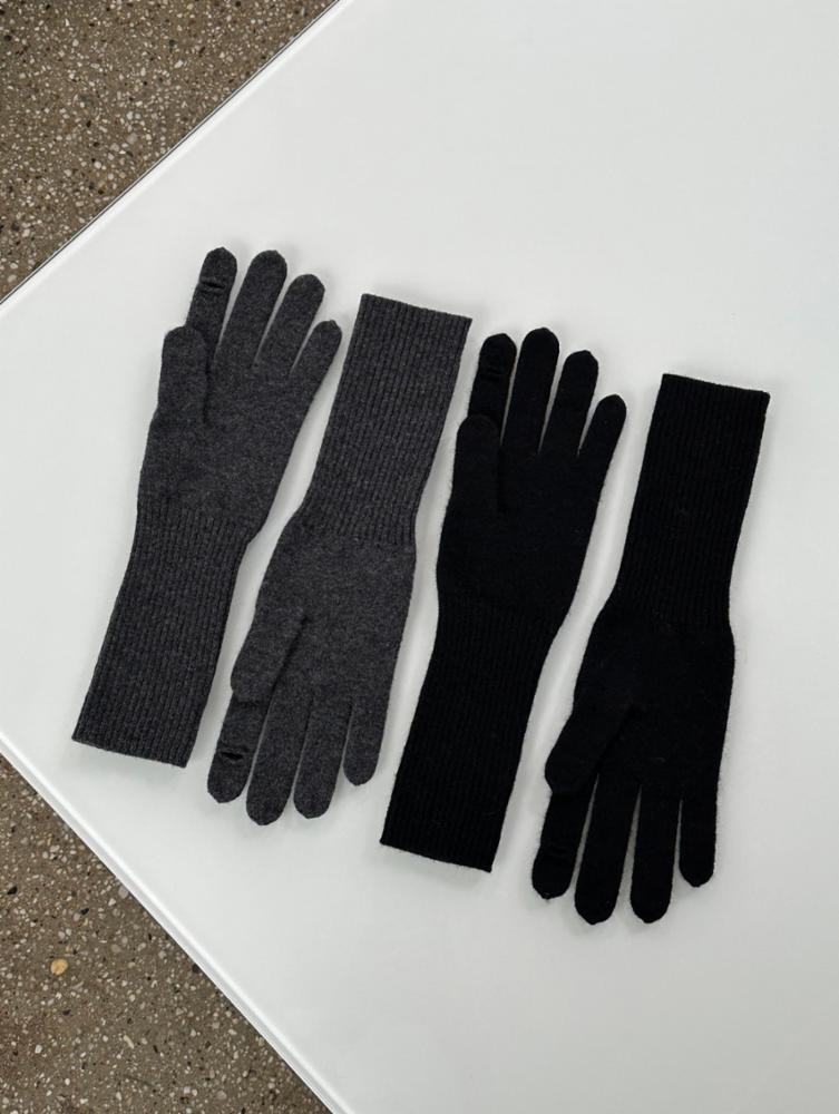 White + Warren - Cashmere Long Texting Glove in Black