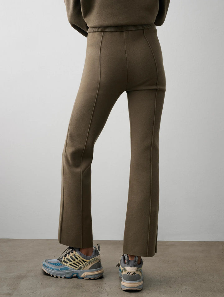 White + Warren - Superfine Organic Cotton Kick Flare Pant in Dark Sage
