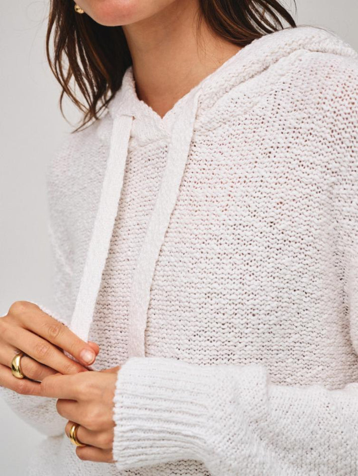 White + Warren - Cotton Slub Beachy Hoodie in Ivory