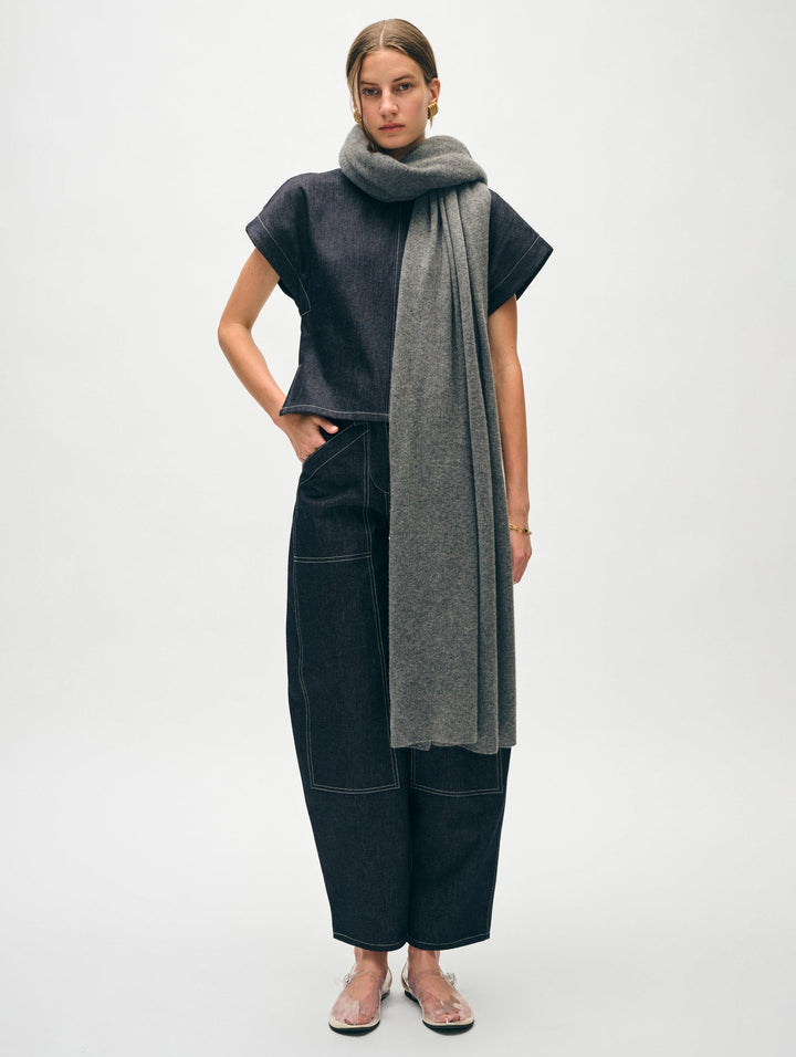 White + Warren - Cashmere Travel Wrap in Graphite Heather