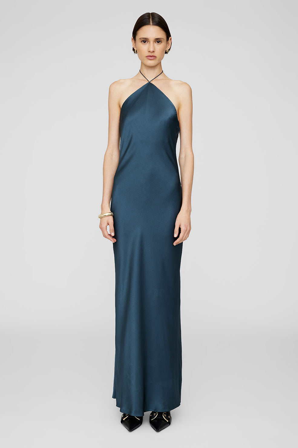anine bing satin dress Anine Bing Ivory Satin Slip Dress by Anine Bing