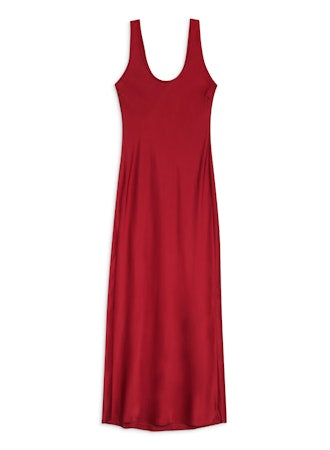 anine bing red dress ANINE BING - Alison silk-satin maxi dress