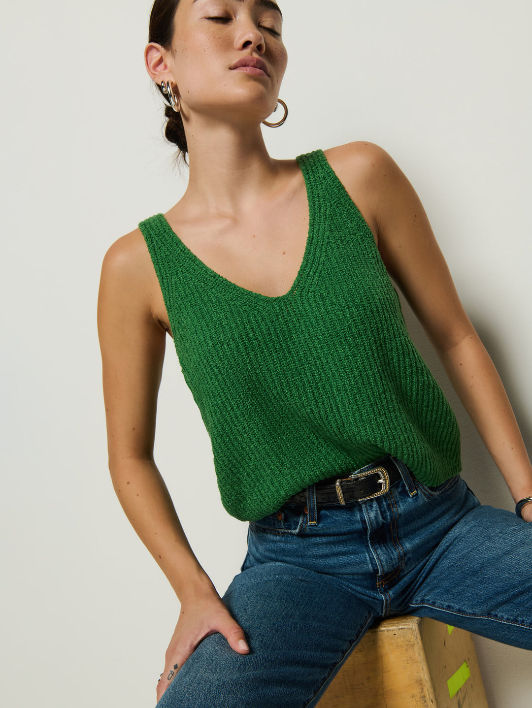 Nation LTD - Cece Sweater Tank in Green Lawn
