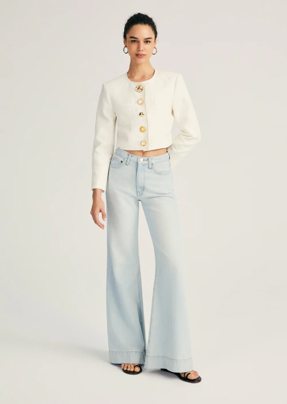 DEREK LAM 10 CROSBY- Coralie High Rise Wide Leg in Cooper Light