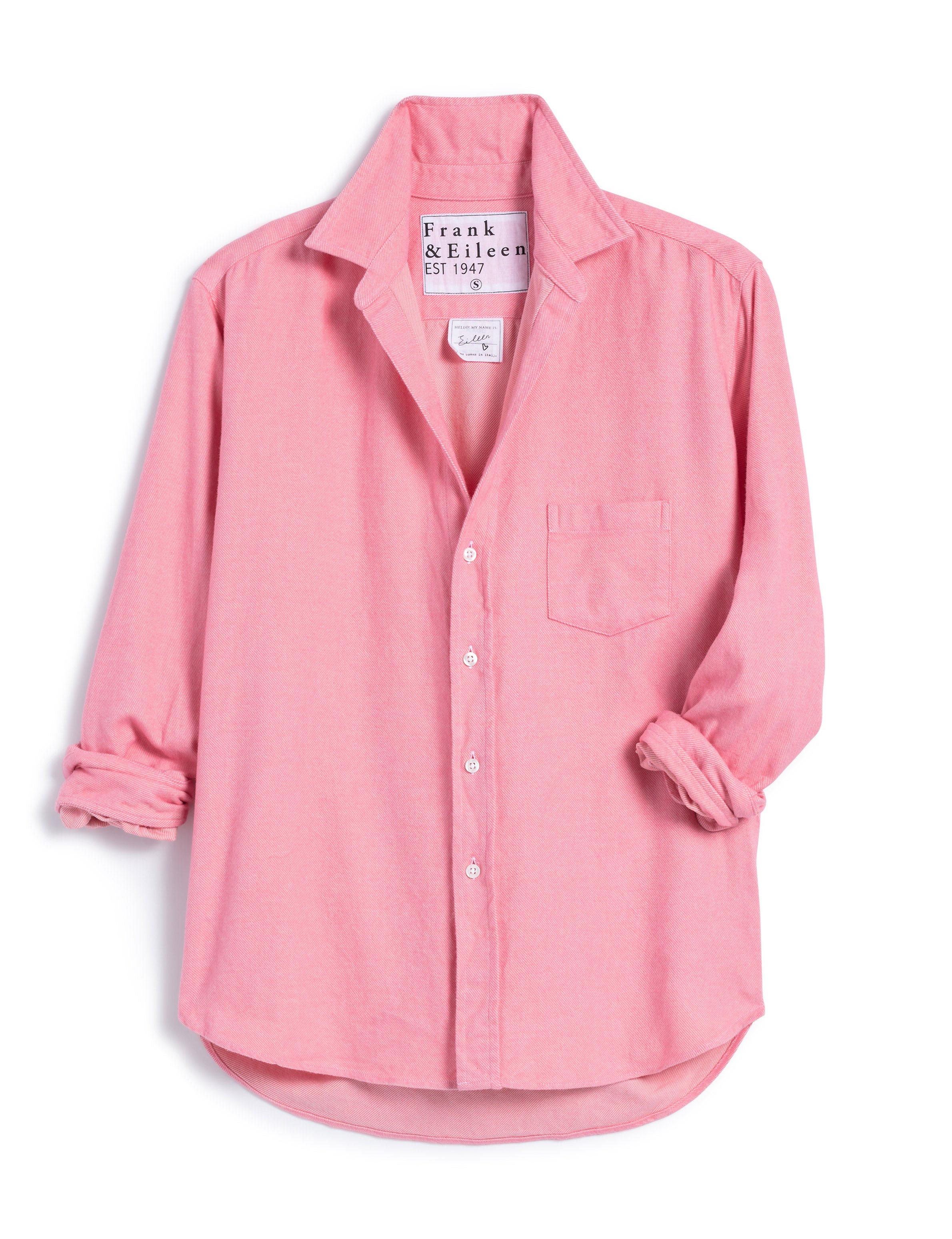 Frank & Eileen Sz XS Barry Pink Woven Cotton Button Up | eBay