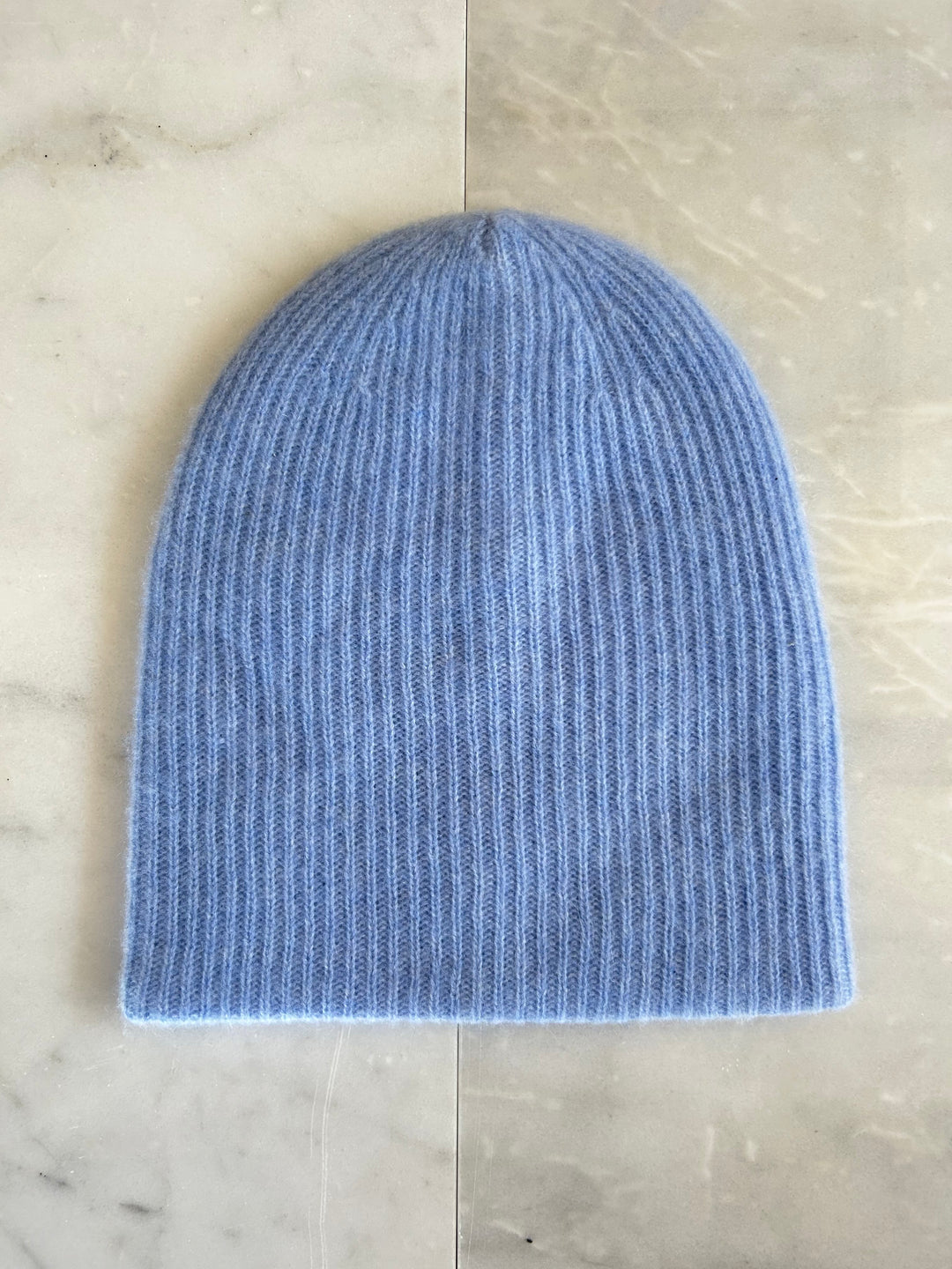 White + Warren - Cashmere Plush Rib Beanie in Cornflower Heather