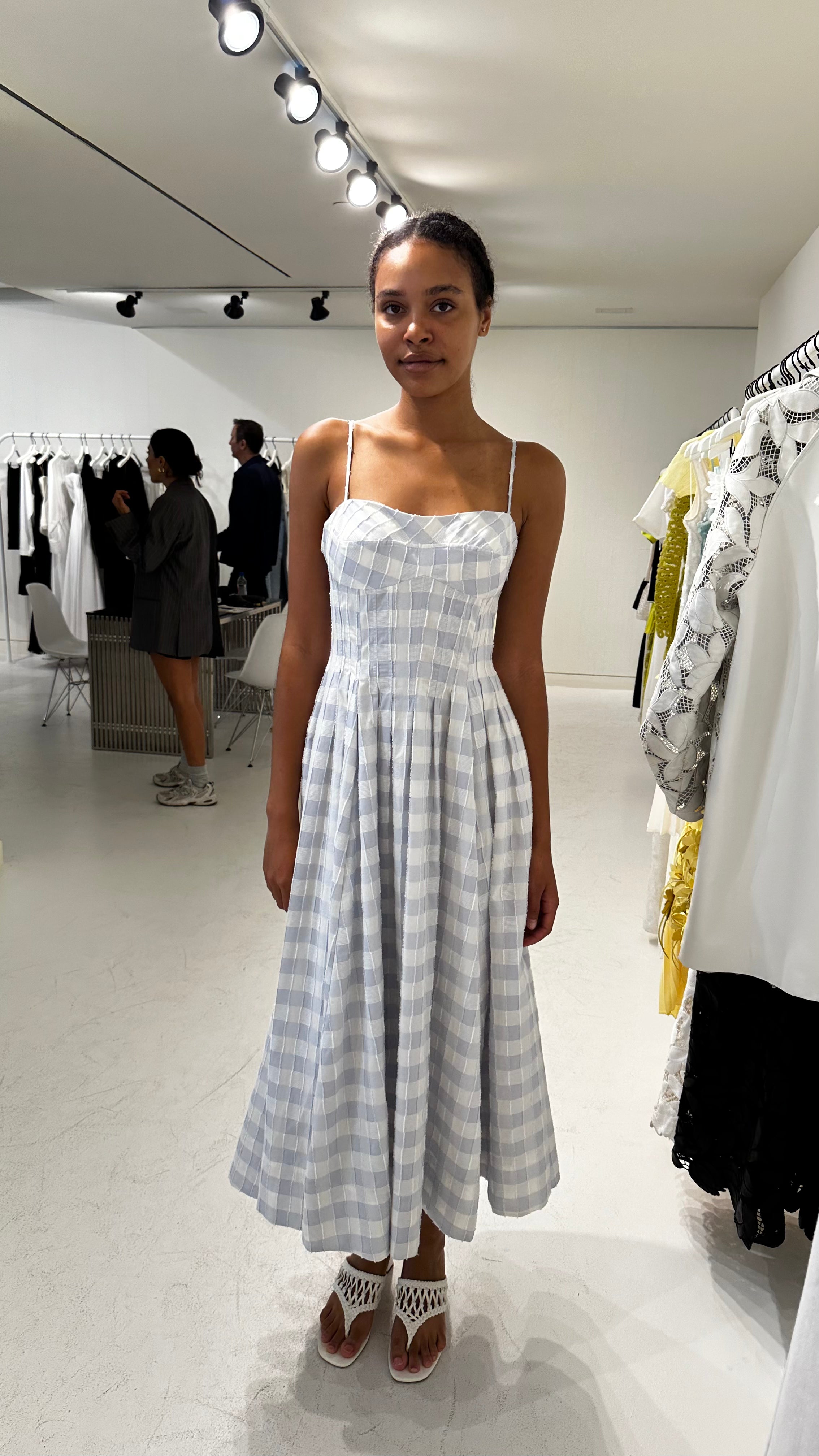 SIMKHAI - Kittiya Cotton Midi Dress in Periwinkle Sky Multi