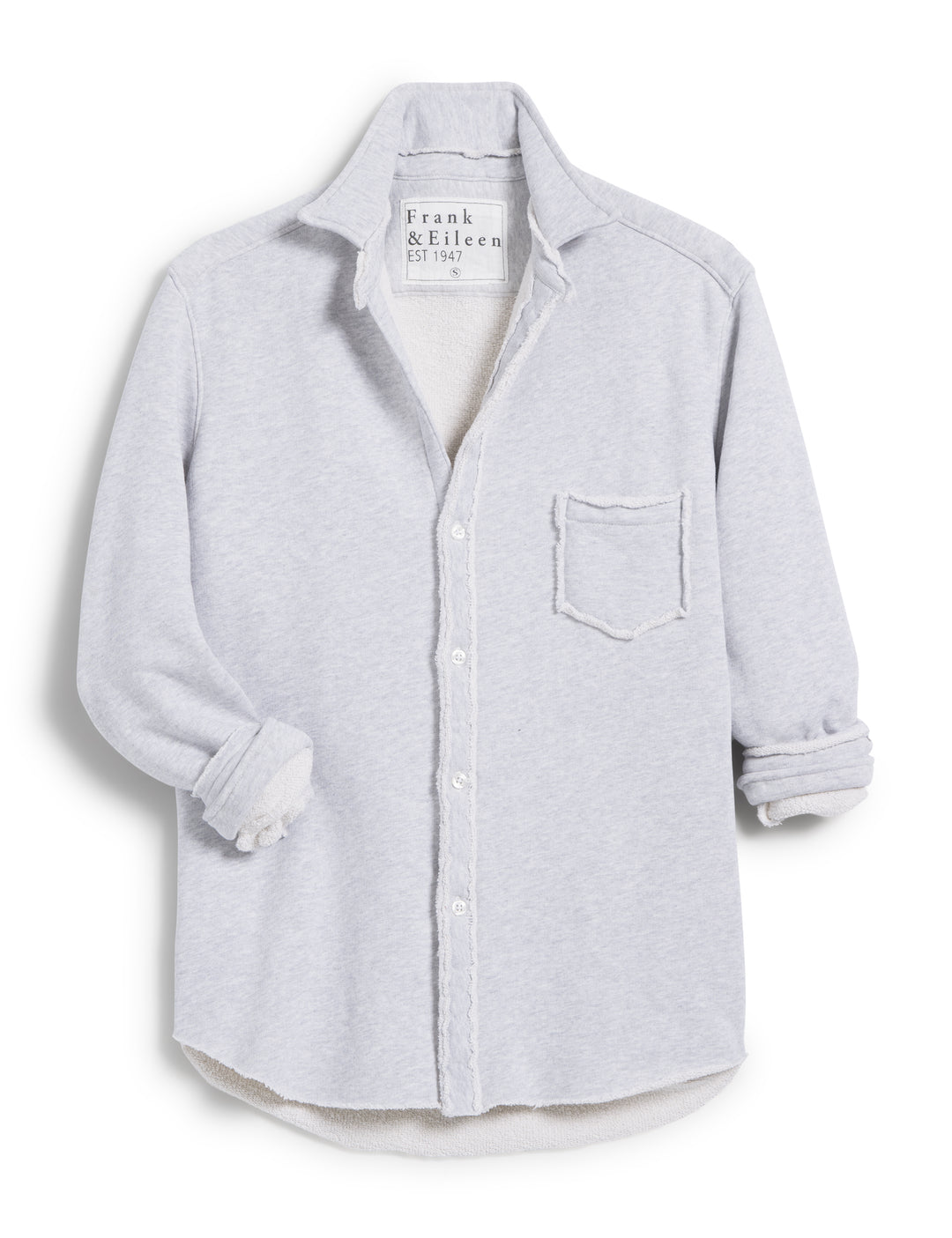 Frank & Eileen - Eileen Triple Fleece Relaxed Button-Up Shirt in Gray Melange
