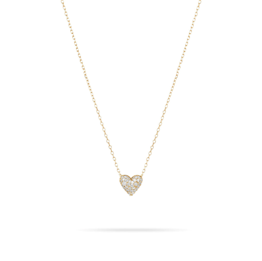 Adina Super Tiny Folded Heart Necklace-14K Gold