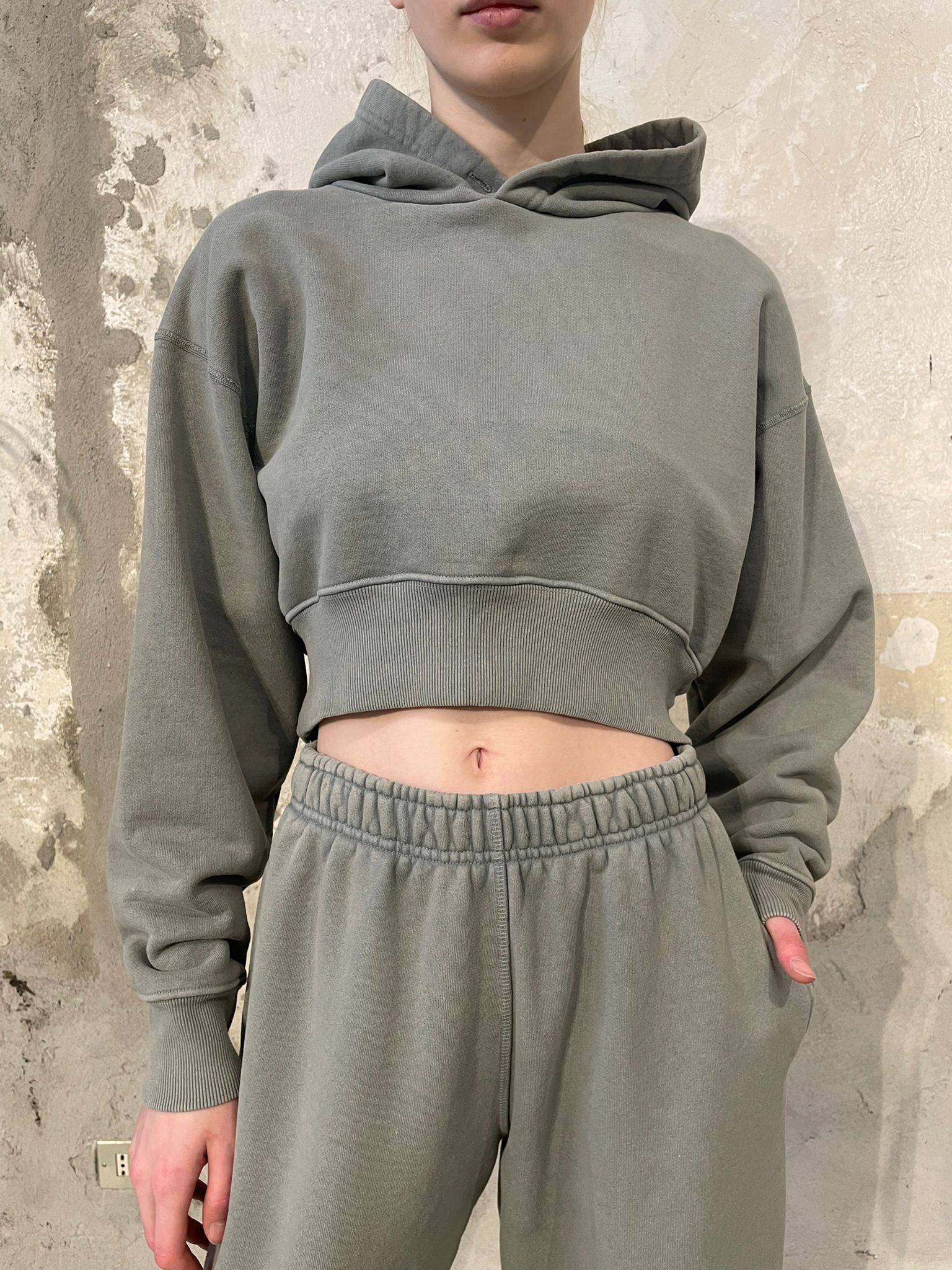SLVRLAKE - Cropped Hoodie in Shadow Green – Blond Genius