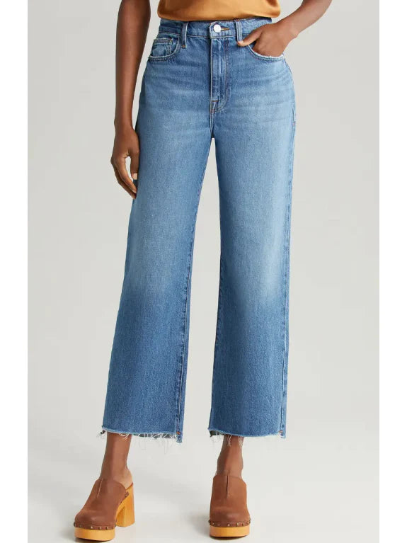 Frame - Le Jane Crop Step in Mariner Clean – Blond Genius