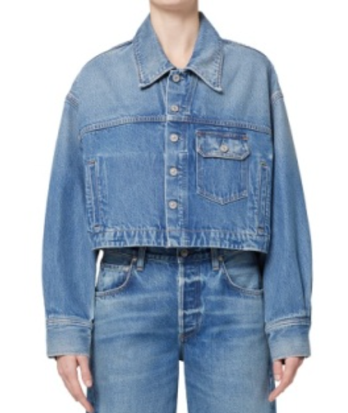 Citizens of Humanity Chantry Crop Boxy Denim Jacket in Petras