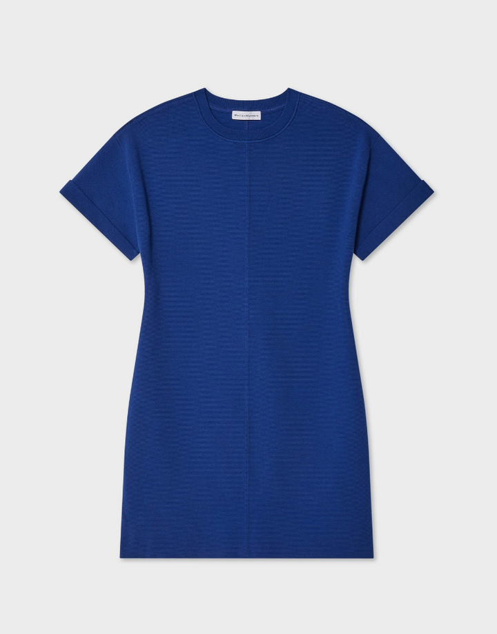 White + Warren - Superfine Organic Cotton Dress in Sapphire