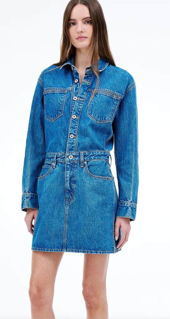 slvrlake denim dress SLVRLAKE Jagger Cotton Denim Minidress