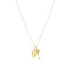 Adina - Groovy Diamond Heart Key & Padlock Mini Charm Necklace