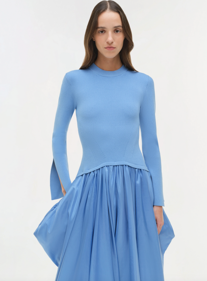 SIMKHAI - Kenlie Mock Neck Midi Dress in Horizon