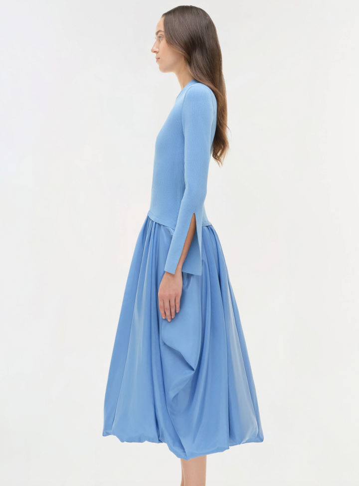 SIMKHAI - Kenlie Mock Neck Midi Dress in Horizon