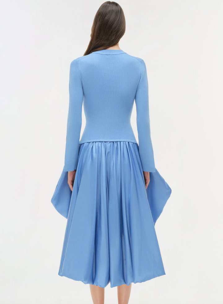 SIMKHAI - Kenlie Mock Neck Midi Dress in Horizon