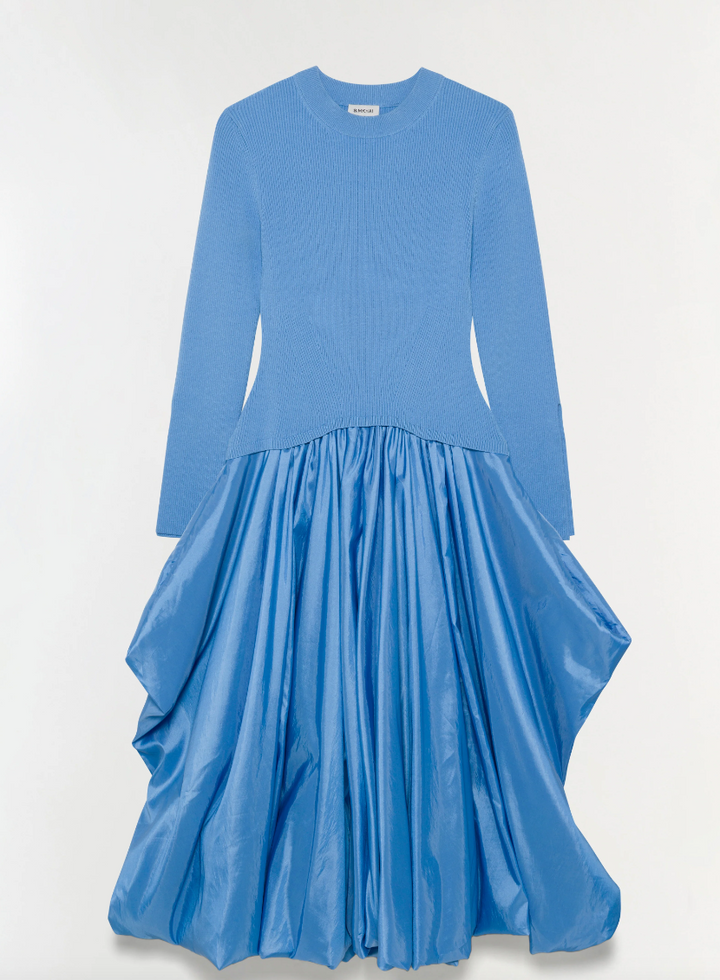 SIMKHAI - Kenlie Mock Neck Midi Dress in Horizon