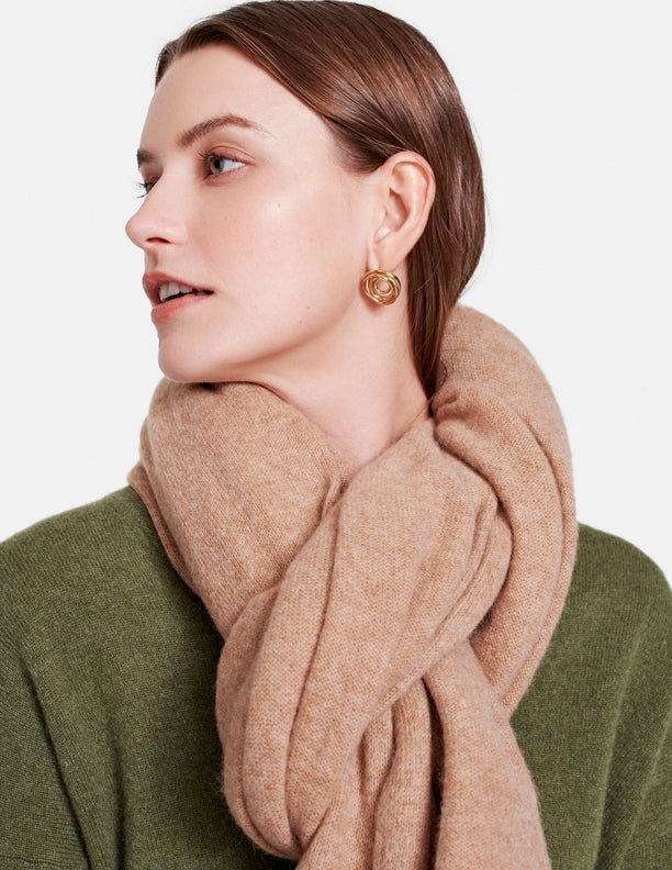 White + Warren - Cashmere Travel Wrap in Camel Heather