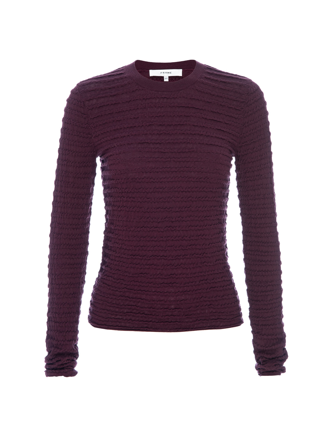 Frame - Smocked Long Sleeve Crew in Wine