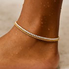 ELLIE VAIL - Elyse Double Chain Tennis Anklet in Gold