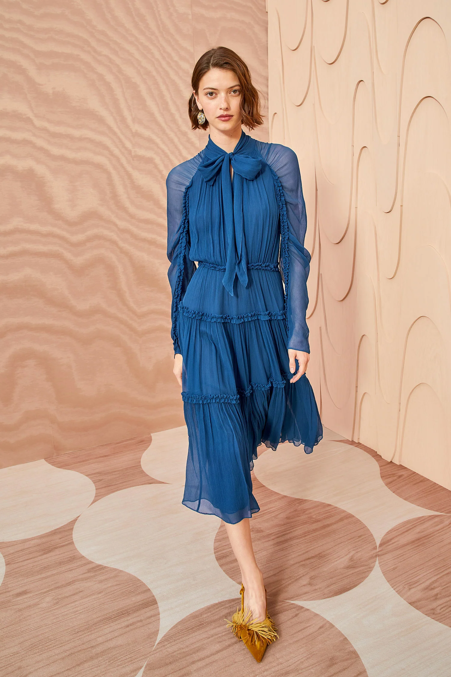 ulla johnson blue dress An Ulla Johnson signature Short dress with lace Block Heels Width:Standard