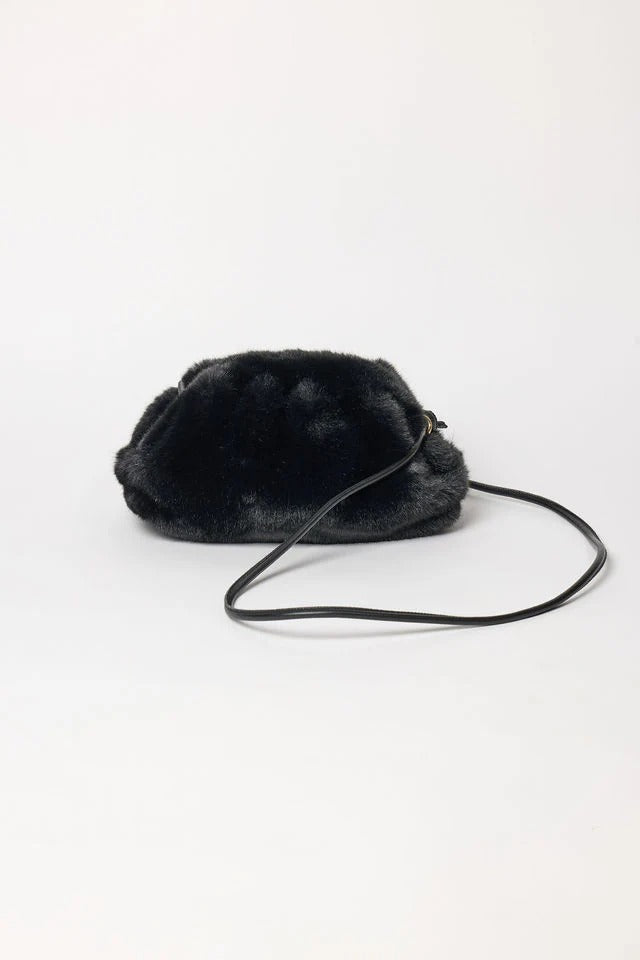 Hat Attack - Faux Fur Clutch in Black