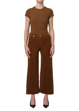Citizens Of Humanity - Lyra Wide Leg Crop in Corduroy in Bronze