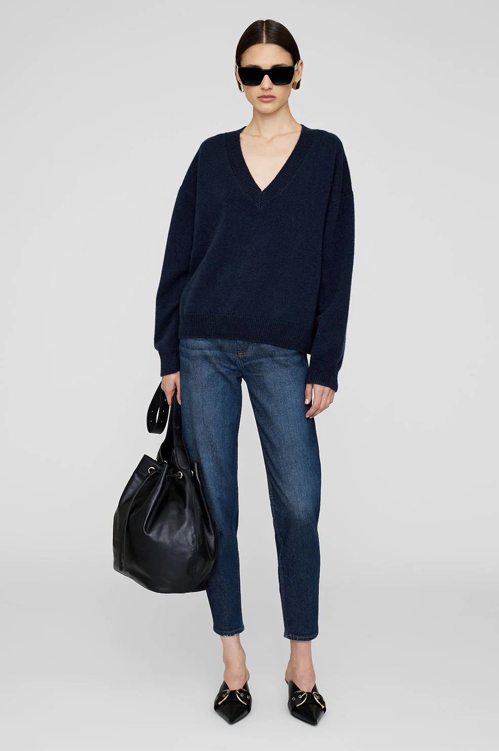 ANINE BING A0810314BLK26BLACK 関税送料込 ANINE BING Kate Shoulder Bag | Black | FARFETCH