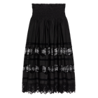 THE GREAT - The Rosette Crochet Canary Skirt in Black