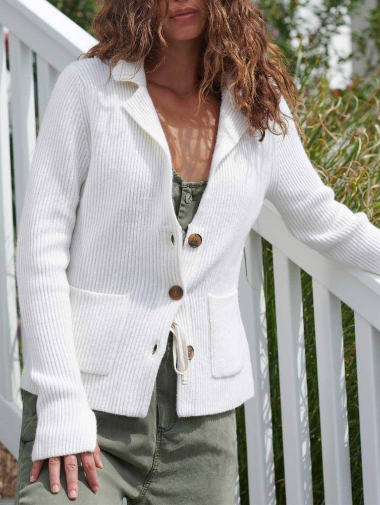 Womens white knit blazer hotsell
