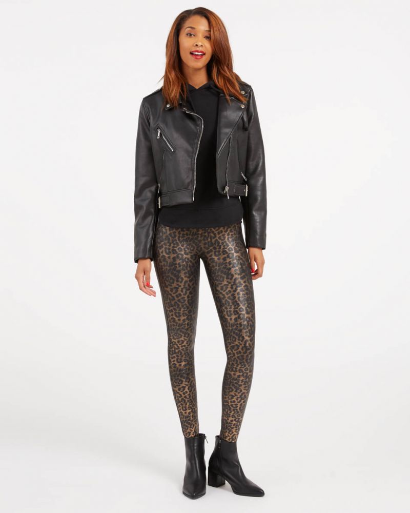 Spanx - Faux Leather Leopard Leggings in Leopard Shine