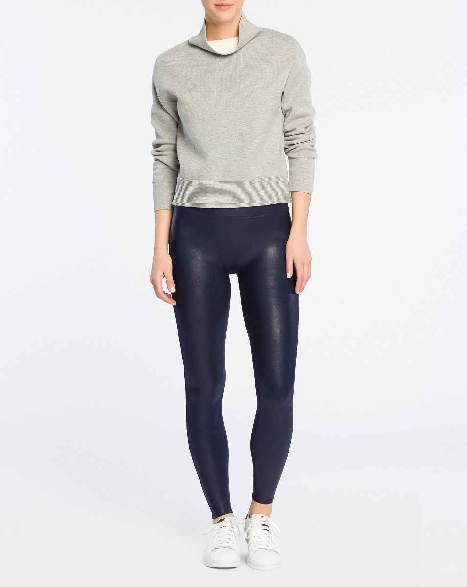 SPANX- Faux Leather Leggings Night Navy