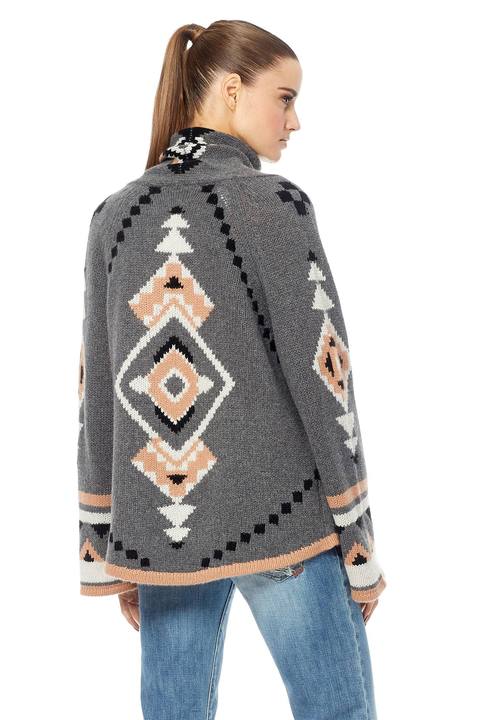 360 Sweater Koko Cashmere Cardigan in Charcoal Multi