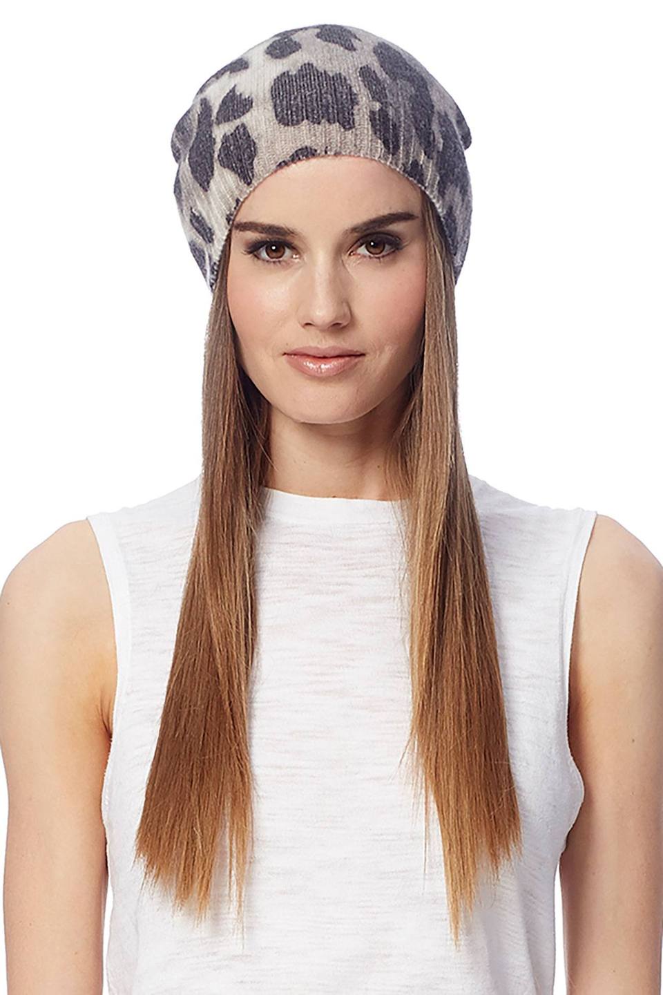 360 Cashmere - Leopard Beanie Leopard Print – Blond Genius display picture 1