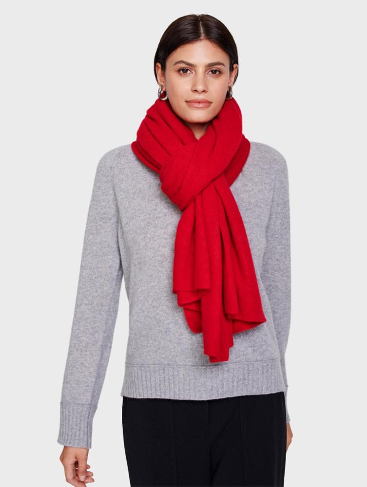 White + Warren - Travel Wrap in Fire Red