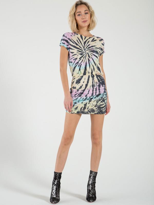 Philanthropy - Bangkok Dress in Spiral Tie Dye Blond Genius Philanthropy - Bangkok Dress in Spiral Tie Dye Blond Genius