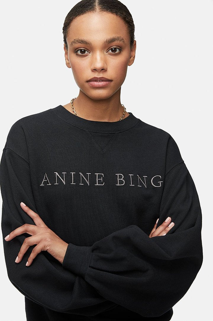 Anine Bing Esme Sweatshirt Washed Black