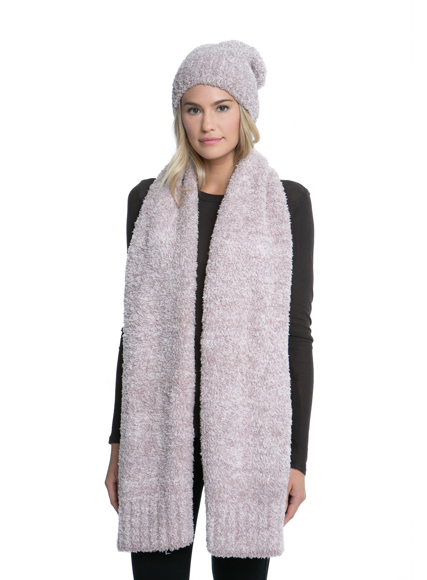 Barefoot Dreams CozyChic Pom Pom Beanie & Oversized Scarf Set Charcoal Gray NWT Barefoot Dreams - Cozychic Pom Pom Beanie Scarf Set in  main image 4