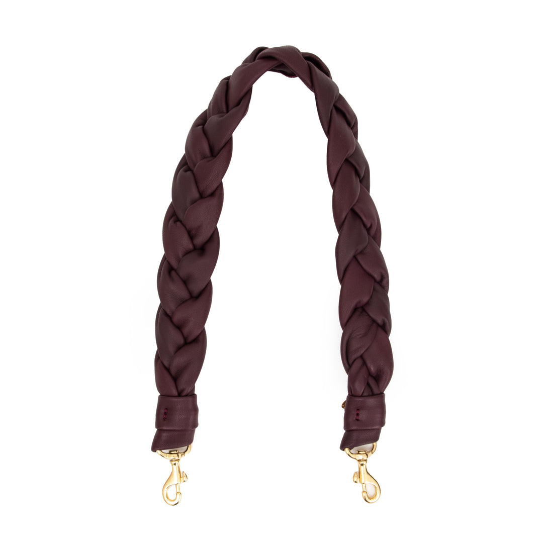 Clare V. - Braided Shoulder Strap in Plum Italian Nappa