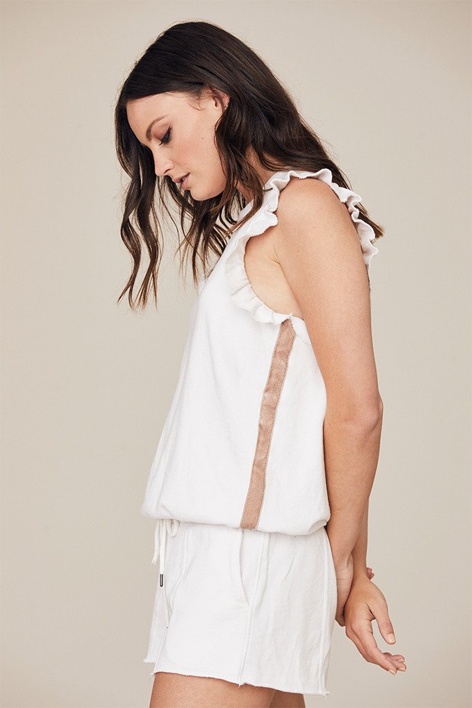 David lerner ruffle sleeveless pullover on sale