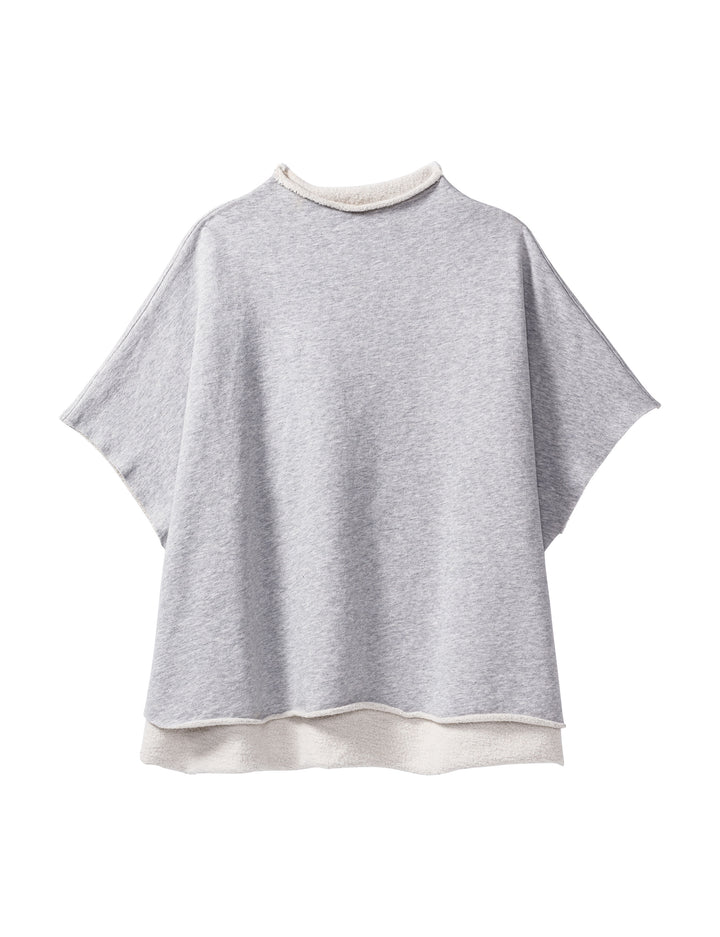 Frank & Eileen - Funnel Neck Capelet in Gray Melange