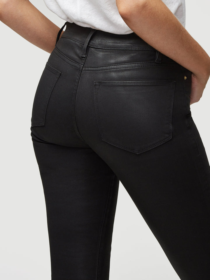 FRAME - Le High Skinny Coated Noir Coated Jeans
