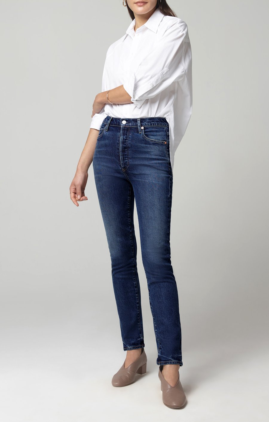 Citizens of Humanity Olivia High Rise Slim Ankle in Gleams