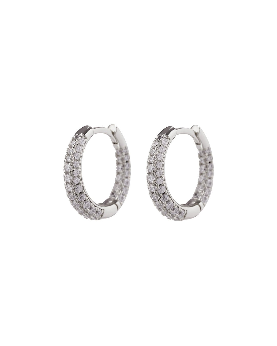 LUV AJ - Pave Amelie Hoops in Silver