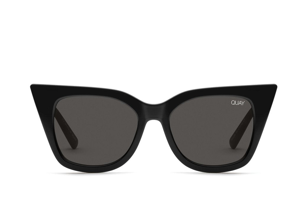 QUAY Harper Sunglasses Shiny Black Smoke Lens Blond Genius
