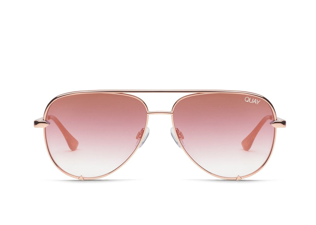 Quay - High Key Mini Sunglasses - Rose/Cprfed – Blond Genius