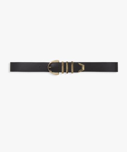 Anine Bing Orion Belt Black Lamb Leather Gold Hardware Size XS/S designer Amazon.com: ANINE BING Women main image 3