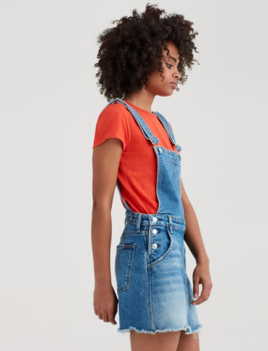 Overall mini skirt outlet